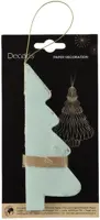 Decoris papieren kerst ornament kerstboom 15cm mint - afbeelding 2