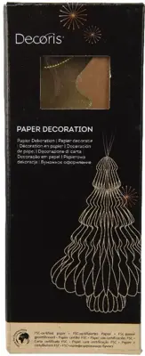 Decoris papieren kerst ornament kerstboom 20cm bruin - afbeelding 2