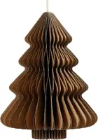 Decoris papieren kerst ornament kerstboom 20cm bruin - afbeelding 1