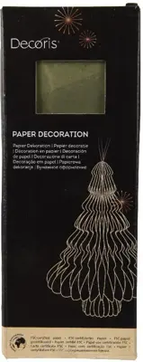 Decoris papieren kerst ornament kerstboom 20cm groen - afbeelding 2