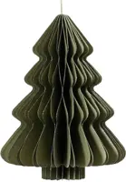 Decoris papieren kerst ornament kerstboom 20cm groen - afbeelding 1