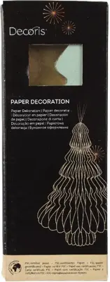 Decoris papieren kerst ornament kerstboom 20cm mint - afbeelding 2
