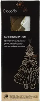 Decoris papieren kerst ornament kerstboom 20cm wit - afbeelding 2
