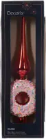 Decoris piek glas donut 31cm rood - afbeelding 2