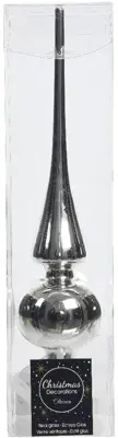 Decoris piek glas glans 26cm zilver - afbeelding 1