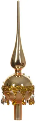 Decoris piek glas hangertjes 31cm goud - afbeelding 1