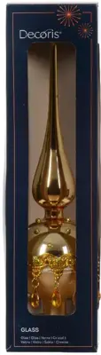 Decoris piek glas hangertjes 31cm goud - afbeelding 2