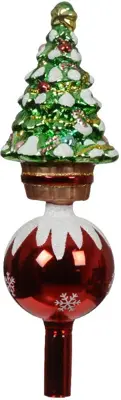 Decoris piek glas kerstboom 29cm multi - afbeelding 1