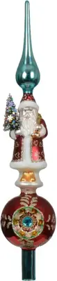 Decoris piek glas kerstman 40cm multi - afbeelding 1