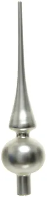Decoris piek glas mat 26cm zilver - afbeelding 1