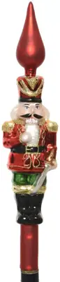 Decoris piek glas notenkraker 29cm rood - afbeelding 1
