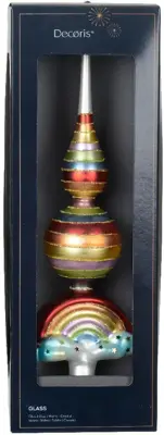 Decoris piek glas regenboog 31cm multi - afbeelding 2