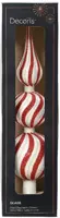 Decoris piek glas swirl 31cm rood, wit - afbeelding 2