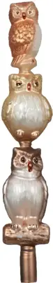 Decoris piek glas uilen 35cm bruin - afbeelding 1