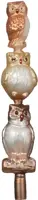Decoris piek glas uilen 35cm bruin - afbeelding 1