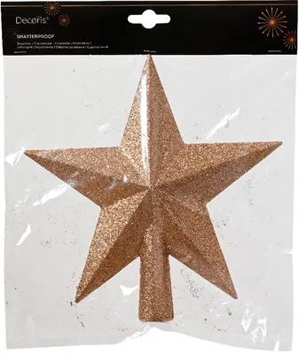 Decoris piek kunststof ster 19cm brandy - afbeelding 2
