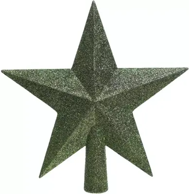 Decoris piek kunststof ster 19cm dennengroen - afbeelding 1