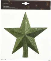 Decoris piek kunststof ster 19cm dennengroen - afbeelding 2