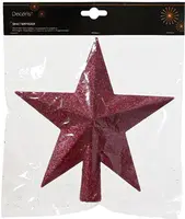 Decoris piek kunststof ster 19cm festive roze - afbeelding 2