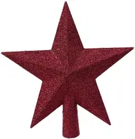 Decoris piek kunststof ster 19cm festive roze - afbeelding 1