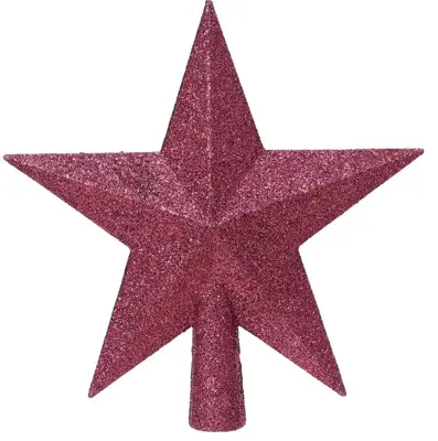 Decoris piek kunststof ster 19cm granaatappel - afbeelding 1