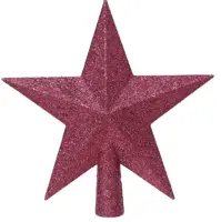 Decoris piek kunststof ster 19cm granaatappel - afbeelding 1