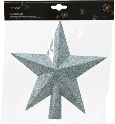 Decoris piek kunststof ster 19cm ijsblauw - afbeelding 2