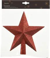 Decoris piek kunststof ster 19cm kerstrood - afbeelding 2