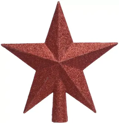 Decoris piek kunststof ster 19cm kerstrood - afbeelding 1