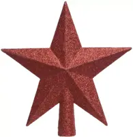 Decoris piek kunststof ster 19cm kerstrood - afbeelding 1