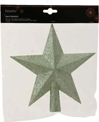 Decoris piek kunststof ster 19cm matcha groen - afbeelding 2