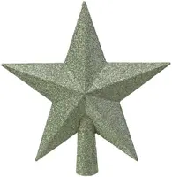 Decoris piek kunststof ster 19cm matcha groen - afbeelding 1
