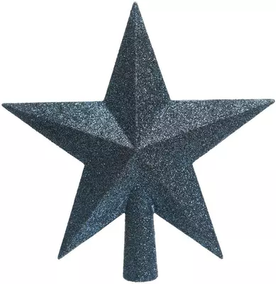 Decoris piek kunststof ster 19cm nachtblauw - afbeelding 1