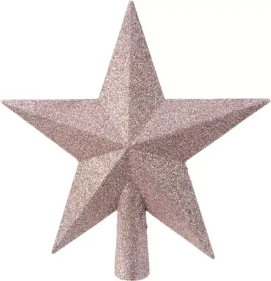 Decoris piek kunststof ster 19cm poederroze - afbeelding 1