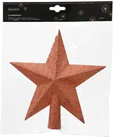 Decoris piek kunststof ster 19cm pompoen - afbeelding 2