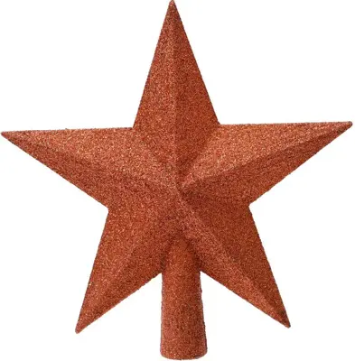 Decoris piek kunststof ster 19cm pompoen - afbeelding 1