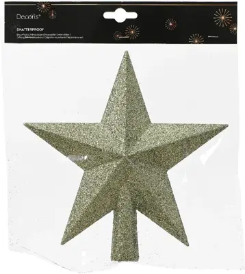 Decoris piek kunststof ster 19cm rosemarijn - afbeelding 2
