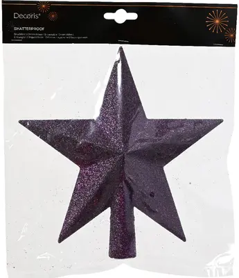 Decoris piek kunststof ster 19cm vijg - afbeelding 2