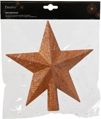 Decoris piek kunststof ster 19cm warm oranje - afbeelding 2