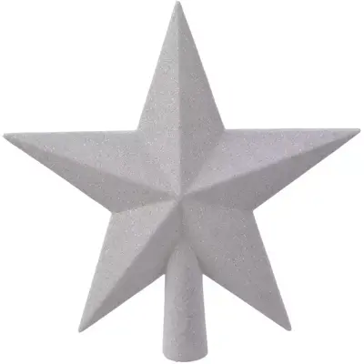 Decoris piek kunststof ster 19cm winterwit - afbeelding 1