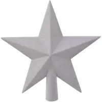 Decoris piek kunststof ster 19cm winterwit - afbeelding 1