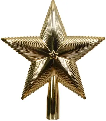 Decoris piek kunststof ster 21.5cm licht goud