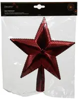 Decoris piek kunststof ster 21.5cm ossenbloed - afbeelding 2