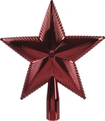 Decoris piek kunststof ster 21.5cm ossenbloed - afbeelding 1