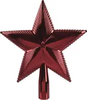 Decoris piek kunststof ster 21.5cm ossenbloed - afbeelding 1