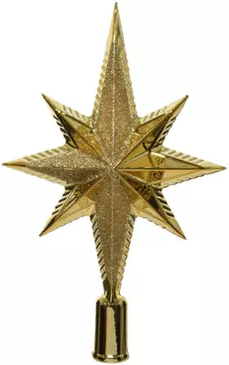 Decoris piek kunststof ster 25.5cm licht goud - afbeelding 1