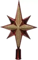 Decoris piek kunststof ster 25.5cm ossenbloed - afbeelding 1