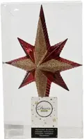 Decoris piek kunststof ster 25.5cm ossenbloed - afbeelding 2