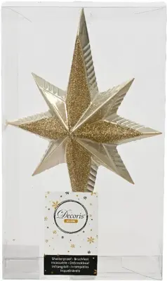 Decoris piek kunststof ster 25.5cm parel - afbeelding 2