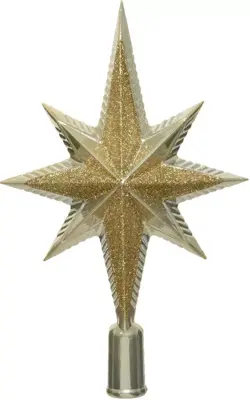Decoris piek kunststof ster 25.5cm parel - afbeelding 1